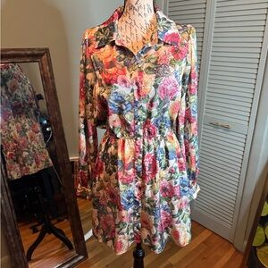 Show Me Your MuMu Multicolor Floral Long Sleeve Dress